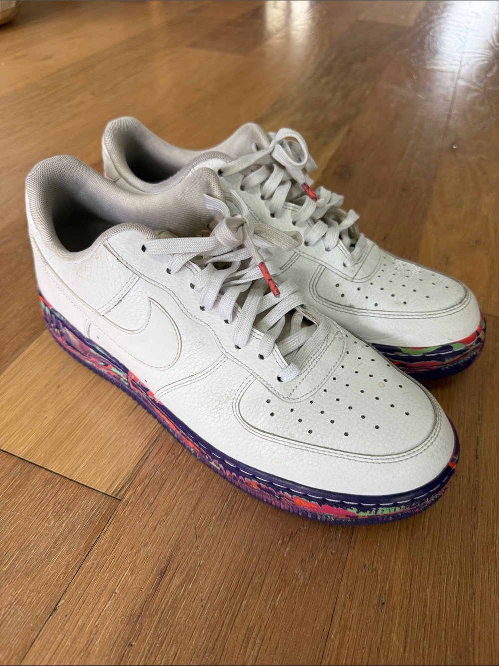 Nike Air Force 1 Low White Multicolor Marble Sole Sneakers